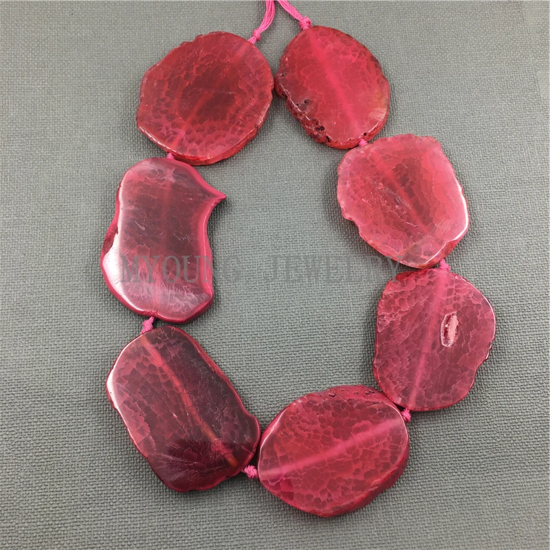 

Freeform Red Dragon Veins Agates Slab Slice Loose Beads,Cut Slab Sliced Achate Beads For Jewelry Making 15.5" strand MY1038