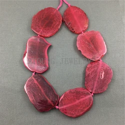 Freeform Red Dragon Veins Agates Slab Slice Loose Beads,Cut Slab Sliced Achate Beads For Jewelry Making 15.5