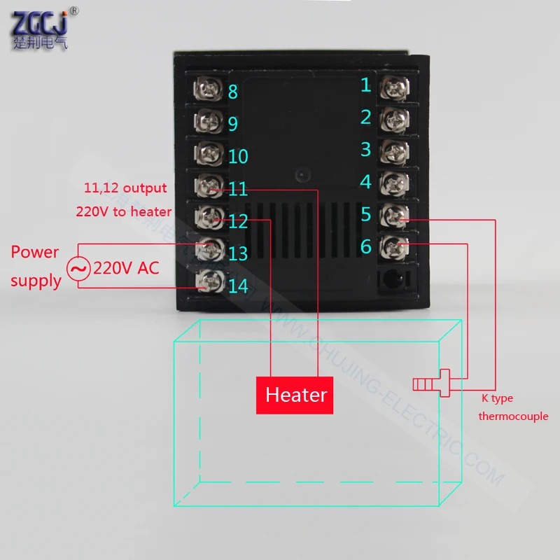 Termostato Digital de-50 a 1372 grados Celsius, controlador de temperatura con salida de alarma de zumbador y función de tiempo de 0 a 9999 segundos