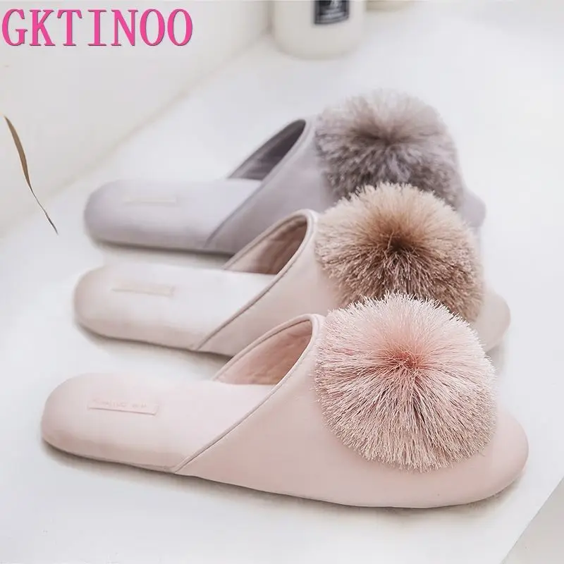 GKTINOO-Zapatillas bonitas para mujer, zapatos de Casa de interior, toboganes de verano