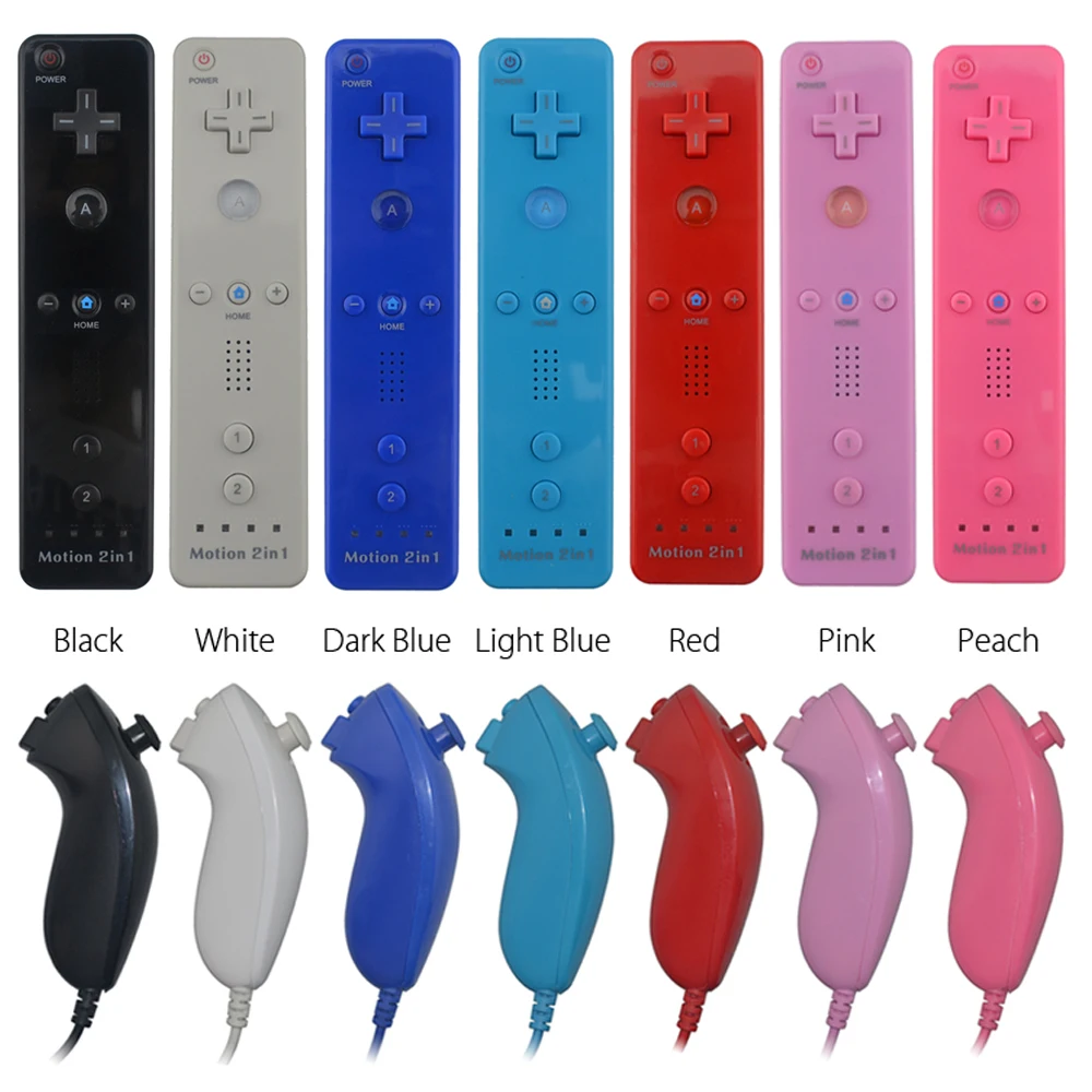 10sets a lot Built-in Motion Plus Remote and Nunchuck controller Gamepad With Wrist Strap for W-i-i