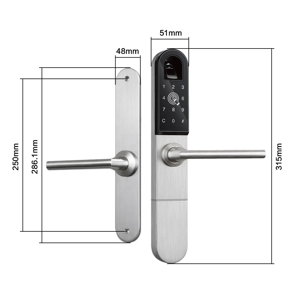 Imagem -05 - Fechadura de Porta com Impressão Digital Bluetooth Wi-fi para Porta Deslizante ou Balanço com 3585 Espiga para Uso ao ar Livre