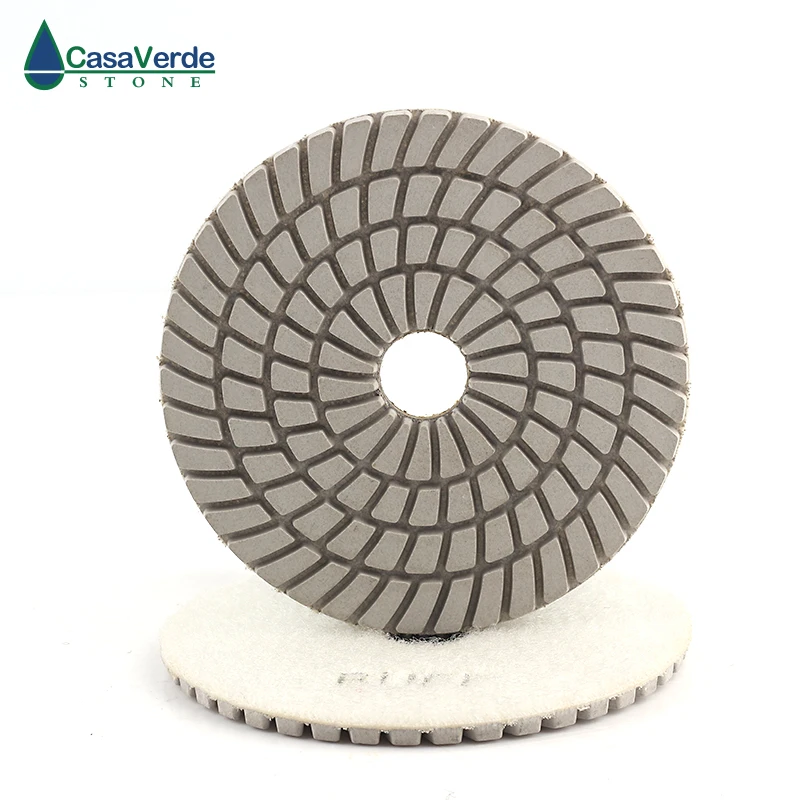 Casaverde Wet Black or White Buff Polishing Pad 4 inch 100mm Diamond Granite Polishing Pads for Granite and Marble Polish