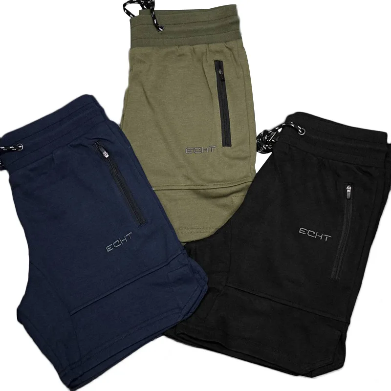 HETUAF-pantalones cortos deportivos para hombre, pantalón de chándal informal de algodón para culturismo, Fitness, gimnasio, novedad de 2019