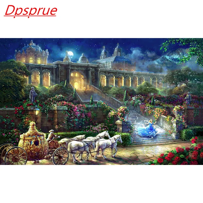 

Dpsprue 5D Full Square / Round DIY Diamond Painting Cross Stitch Castle 3D Embroidery Diamond Mosaic Home Decor Gift