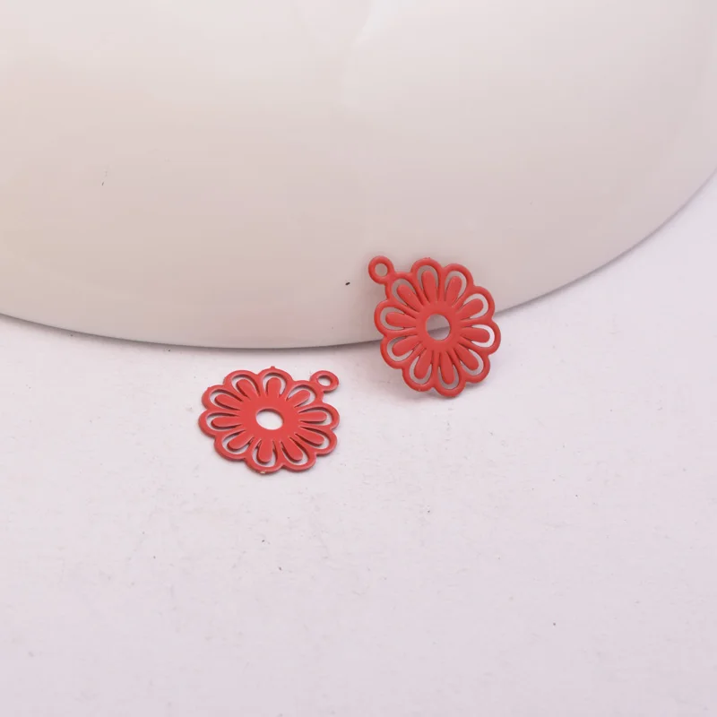 100 Stück AC3414 10*12mm Kleine Blumen-Anhänger-Verbinder – Detail 5