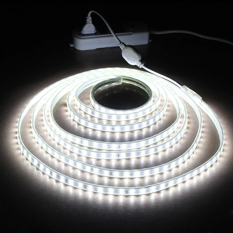 Waterproof LED Strip IP65 LED Tape 120 LEDs/M String Lights SMD2835 Flexible Light Garden Lamp Two Row LED Strips 220V Ribbon