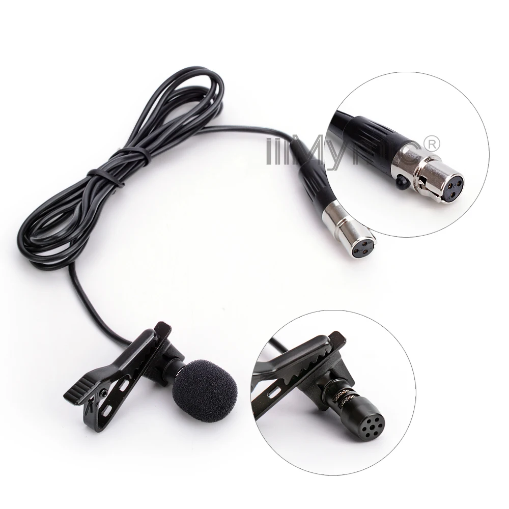 Microphone à revers Lavalier professionnel pour AKG Sennheiser Shure, émetteur Bodypack sans fil, mini 3 broches, XLR, 3.5mm, verrouillable, 4