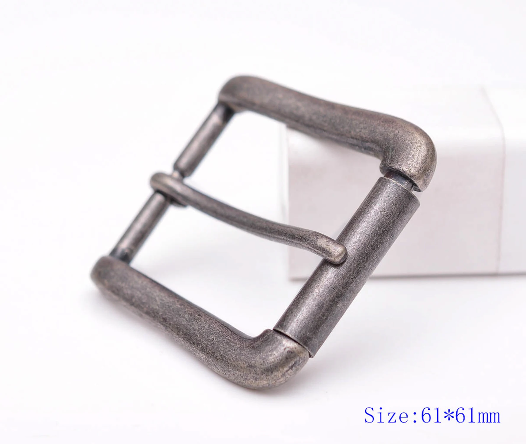 61X61MM (Inner40mm)  Vingate Silver Two-Tone Heavy Square Roller Single Prong Pin Belt Buckle