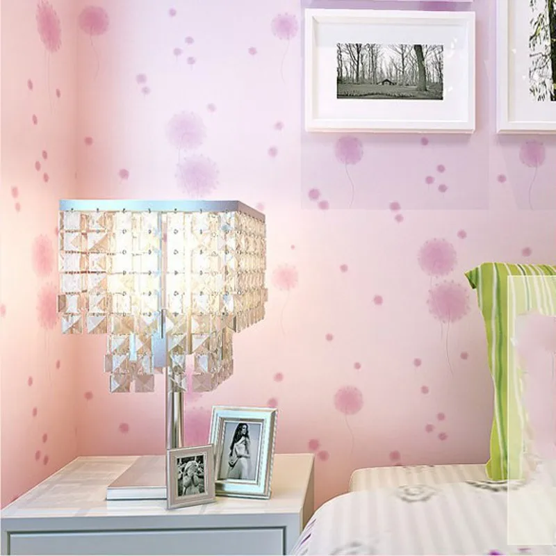 beibehang Korean wallpaper bedroom living room TV backdrop wallpaper decoration dandelion papel de parede 3d wall paper