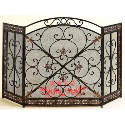 

Do old high-grade, wrought iron floor mantel Wai flameproof enclosure fire screen 1103