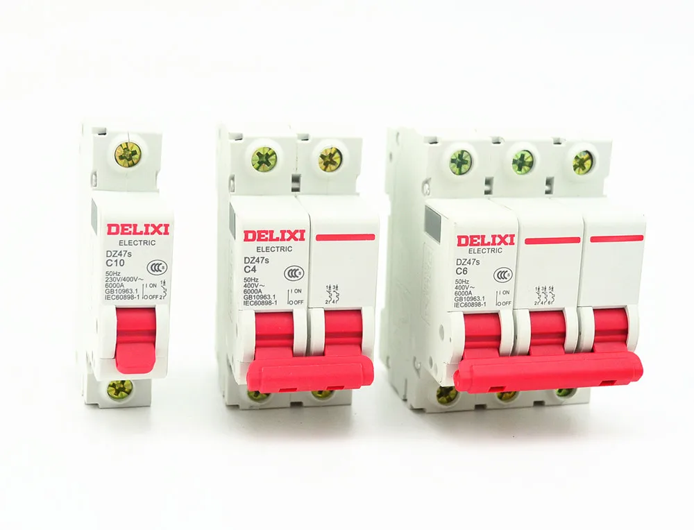 Miniature Circuit Breaker DZ47S DELIXI MCB  1Pole 2Pole 3Pole  \