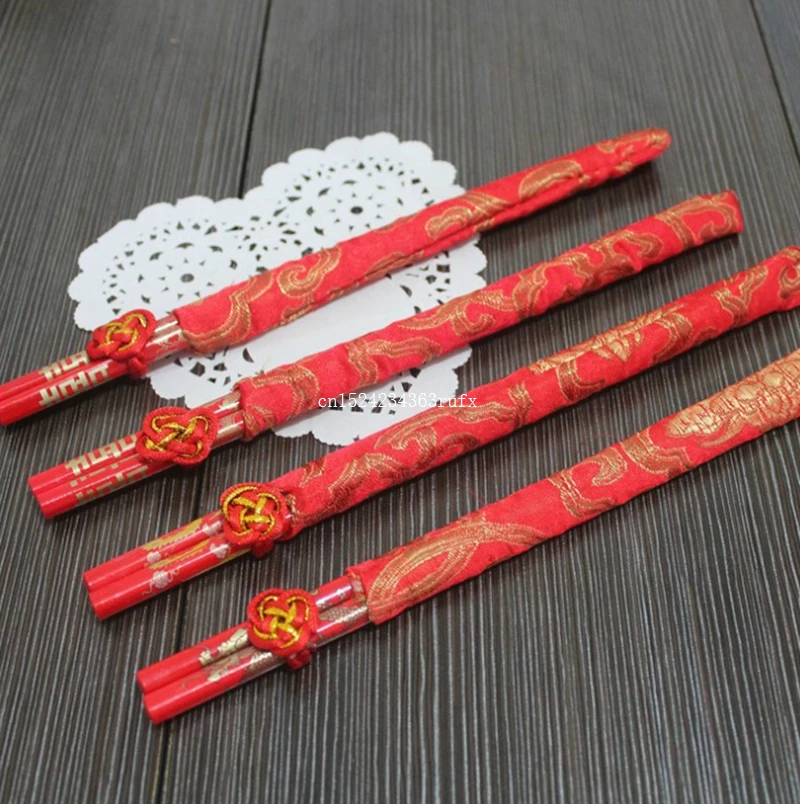 

500 Pair Chinese Wooden Double Happiness Chopsticks Classic Dragon&Phoenix Printed Wedding Bouquet Souvenirs Gift