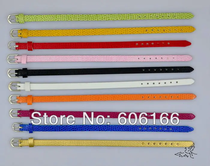 

100pc/lot snake strap Leather Bracelet Mix Color fit 8mm Slider Letters and Charms DIY Wristbands Fashion Jewelry Free Shipping