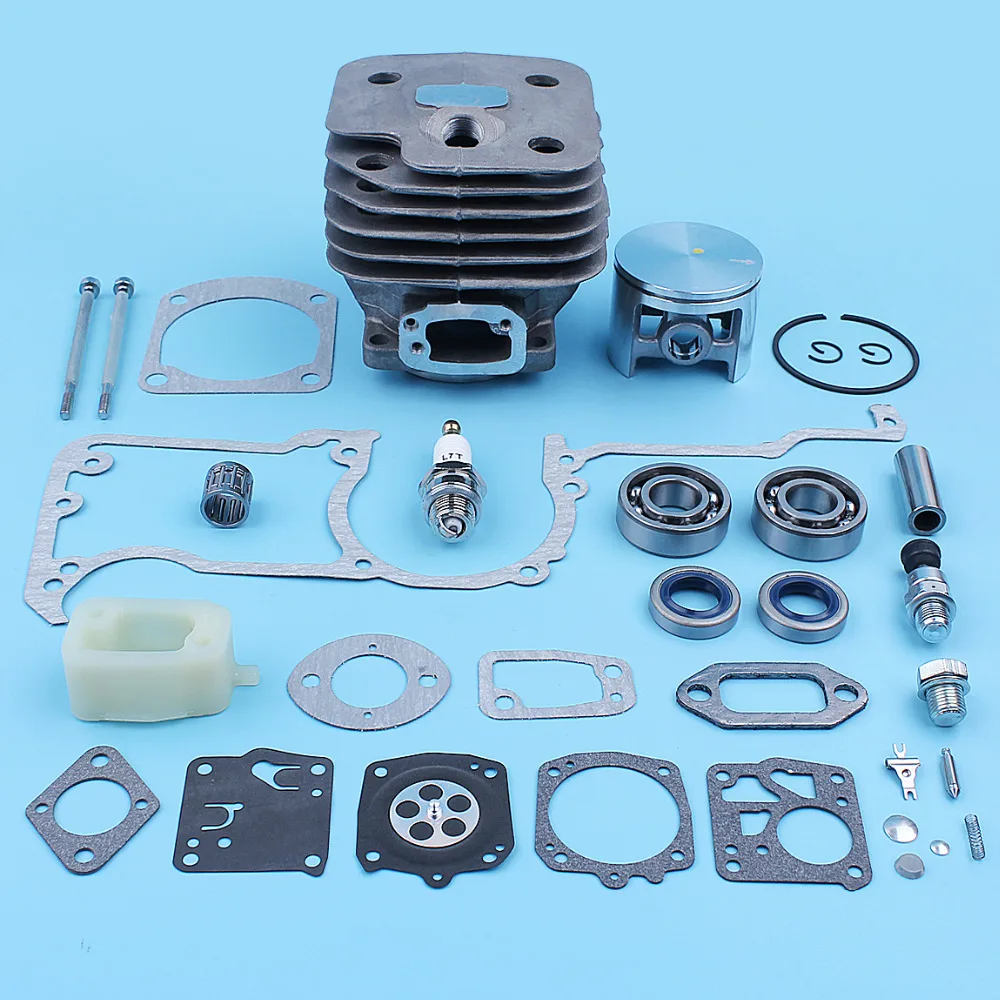 Rolamento Junta Carb Kit Pistão do Cilindro para Husqvarna 268 xp 272 Motosserra Grande Bore Cromo Chapeado Peça de Reposição 52 mm 272xp 61