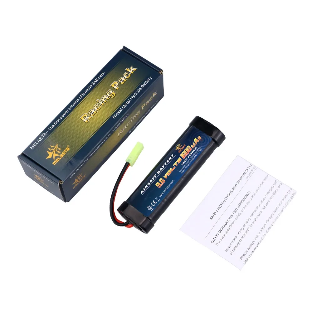 2 sztuki 2/3A 9,6 V 1600 mAh Płaski akumulator NiMH ze złączem Mini Tamiya do pistoletów Airsoft z serii Mini AK lub AEG