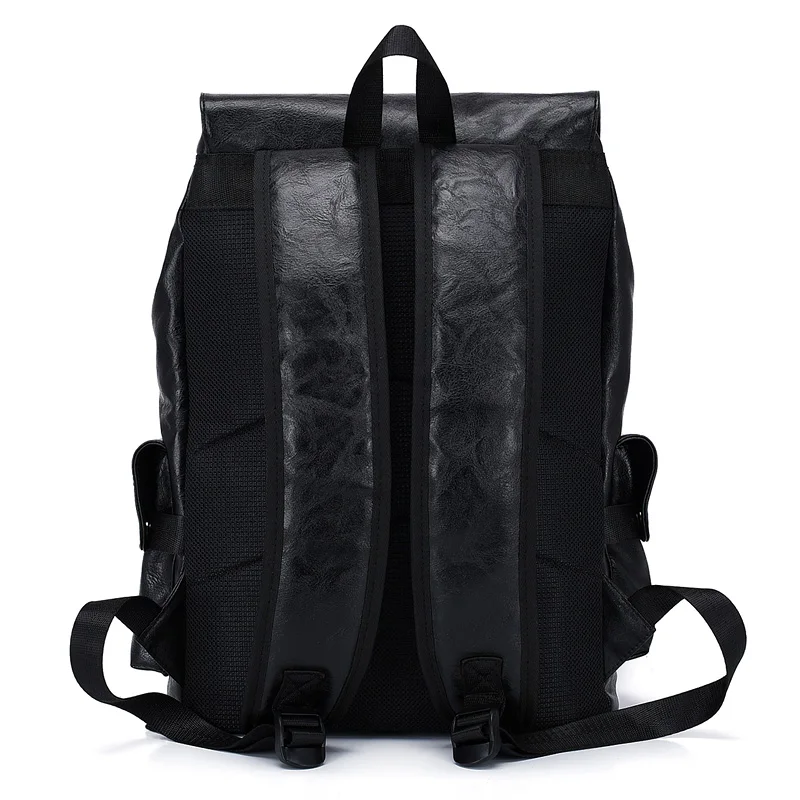 New Fashion Soft Leather Casual Backpack For Teenager Boys Men Travel Casual School Bag Backpack Preppy College Mochila Male