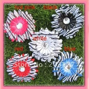 

Wholesale - 36PCS/LOT 41/2'' Daisy flower with diamond gerbera flowers alligator clip hair clip