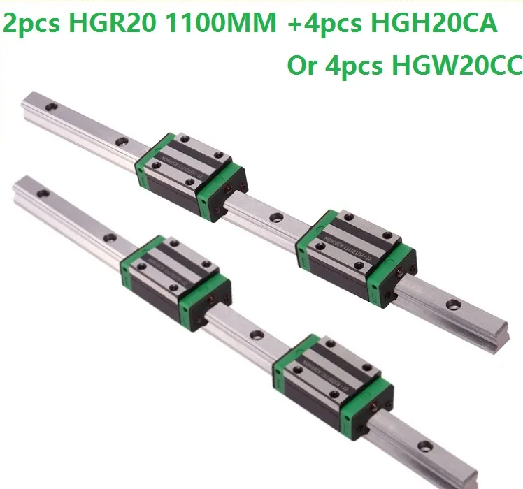 

2pcs linear rail HGR20 -L 1100mm + 4pcs HGH20CA linear block