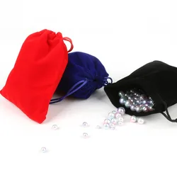 Red/Black/Dark Blue 10*12cm 5pcs Velvet Packing Drawstring Pouch Bag/Jewelry Bag Christmas/Wedding Gift Bead Container Storage
