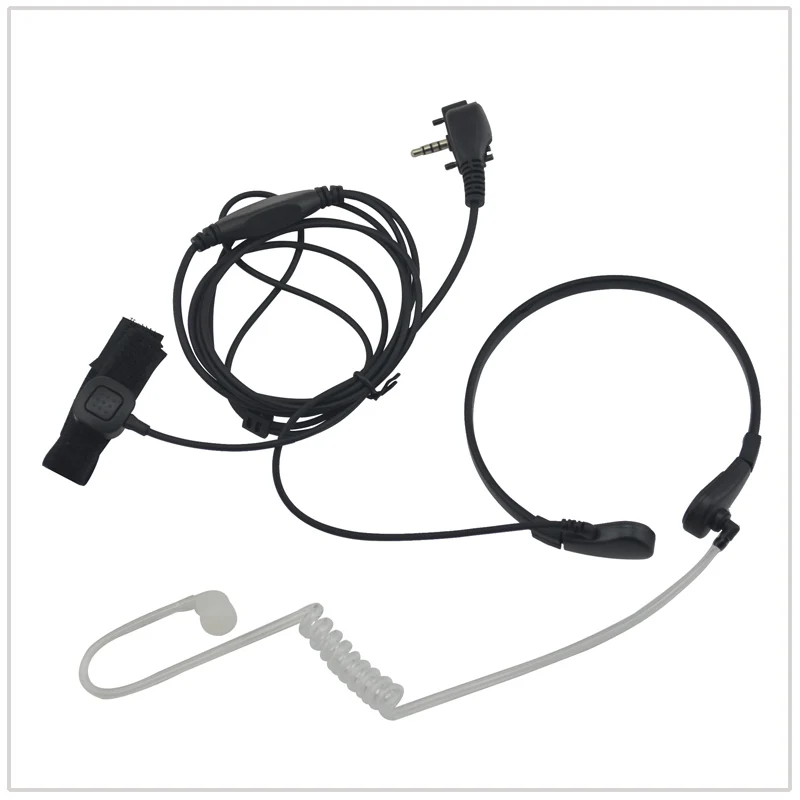 2-Wire Light-duty Throat Mic Surveillance kit w/ translucent Tube & Finger PTT for Vertex VX-260 VX-450  VX-530 EVX-531 EVX-261