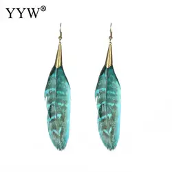 Wholesale Long Tassel Ethnic Style Fashion Statement Earring bohemian Feather Earrings Wedding Accessories 2021 New Arrival