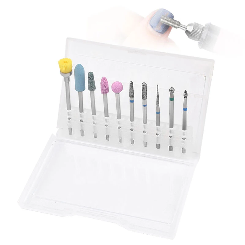 10-teiliges Elektrisches Nagelbohrer-Set, Keramik-Fräser, Rotierende Schleifköpfe, Maniküre-Werkzeuge für Nagelbohrmaschine, AC-Nagelhautpflege – Detail 8
