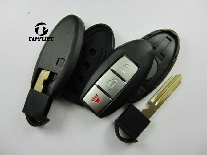 

3 Buttons Smart Remote Key Shell For Nissan Tiida Sylphy Livina Qashqai 3B Car key Blanks Case without Side Groove