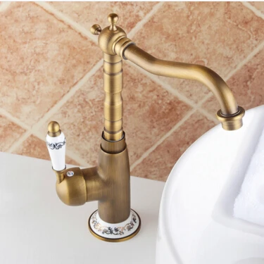 High Quality new arrival vintage antique brass sink faucet for kitchen & bathroom Kitchen faucet with ceramic handle