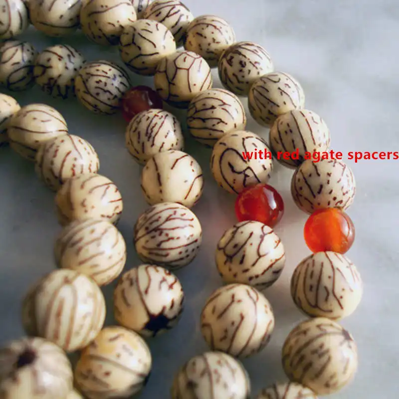 BRO655 Buddhism 108x8mm Silk Bodhi Prayer Beads Mala Natural Bodhi Necklace