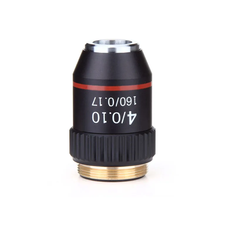 195 nero acromatico obiettivo 4X 10X 20X 40X 60X 100X microscopio di alta qualità ottica obiettivo RMS 20.2mm parti dell'obiettivo