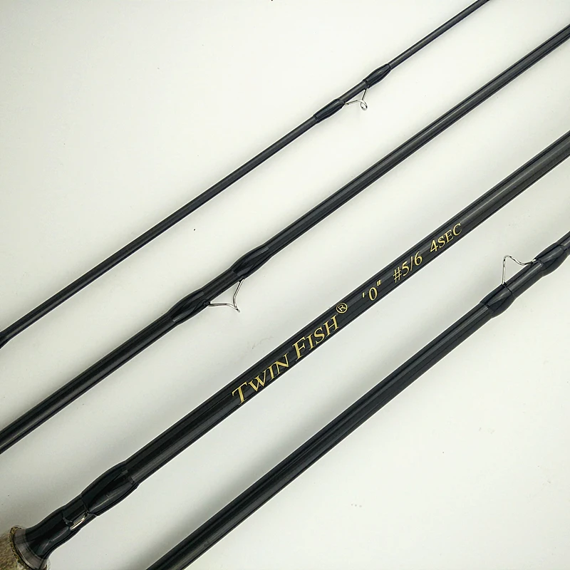 5/6# 9 feet flying fishing rod 2.7m carbon flying rod 4 sections 132g black fish pole soft power