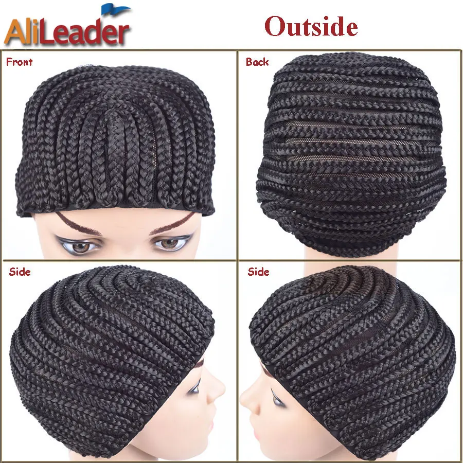 Good Cornrows Cap For Easier Sew In Braided Wig Caps Crotchet Black Color Crochet Braids Wig Cap Weave Cap For Making Wig image 5