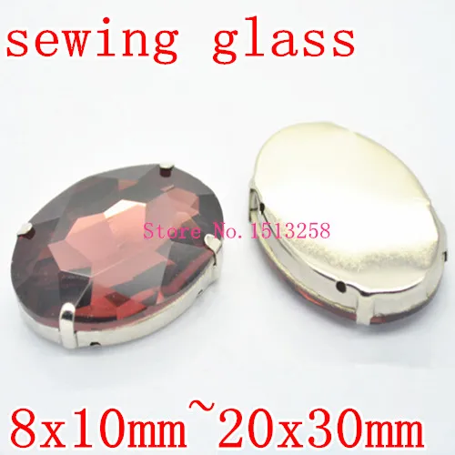 

Burgundy Color Sew On Crystal Oval Fancy Stone With Metal Claw Setting8x10mm,10x14mm,13x18mm,18x25mm,20x30mm For Jewelry,garment