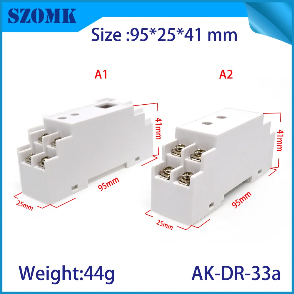 1Piece 95*41*25mm szomk Plastic din rail enclosure PLC control box new plastic enclosure instrument housing for pcb design
