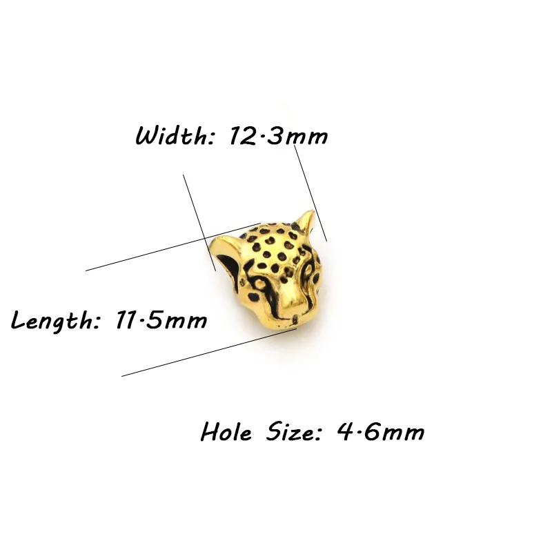 Tibetischen Silber Gold Farbe Große Loch Leopard Europäischen Spacer Metall Lose Perlen Für Schmuck Machen Diy Finden Hand Großhandel – Detail 2