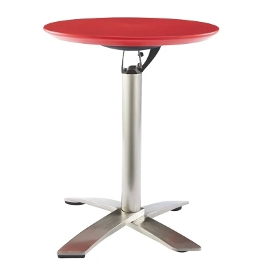 Foldable Aluminum Cocktail Bar Table, Modern Outdoor ABS Top Brushed High Bar Table