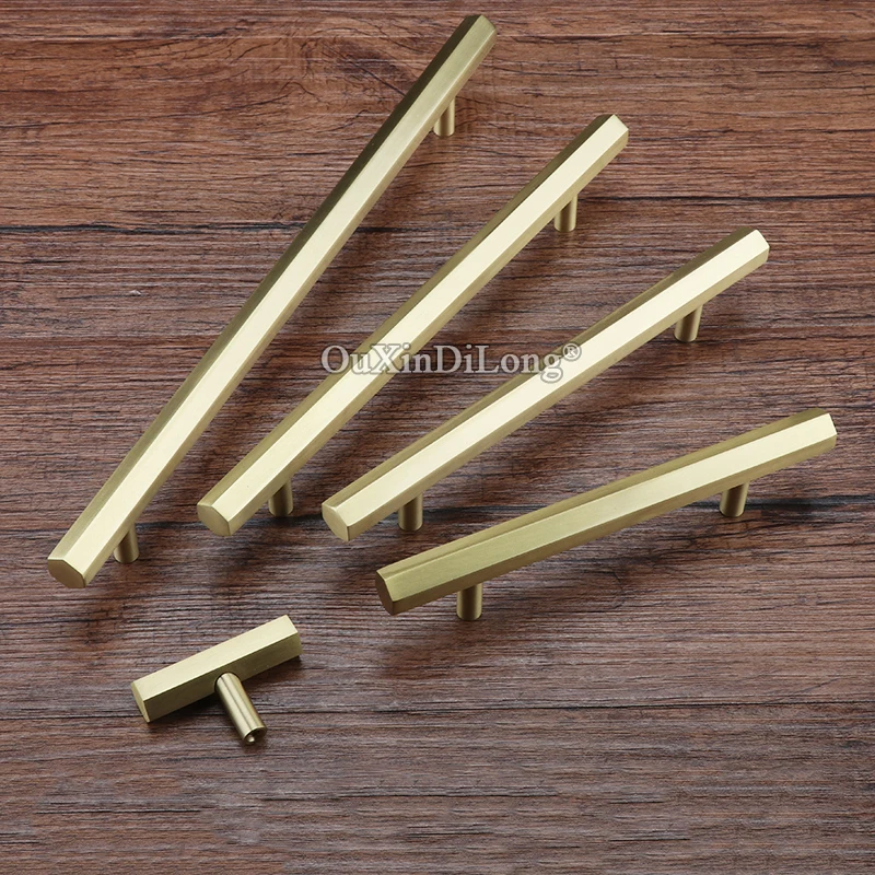 High Quality 4PCS European Solid Brass Kitchen Cabinet Pulls Handles Cupboard Wardrobe Drawer Cabinet Door Handles and Knobs