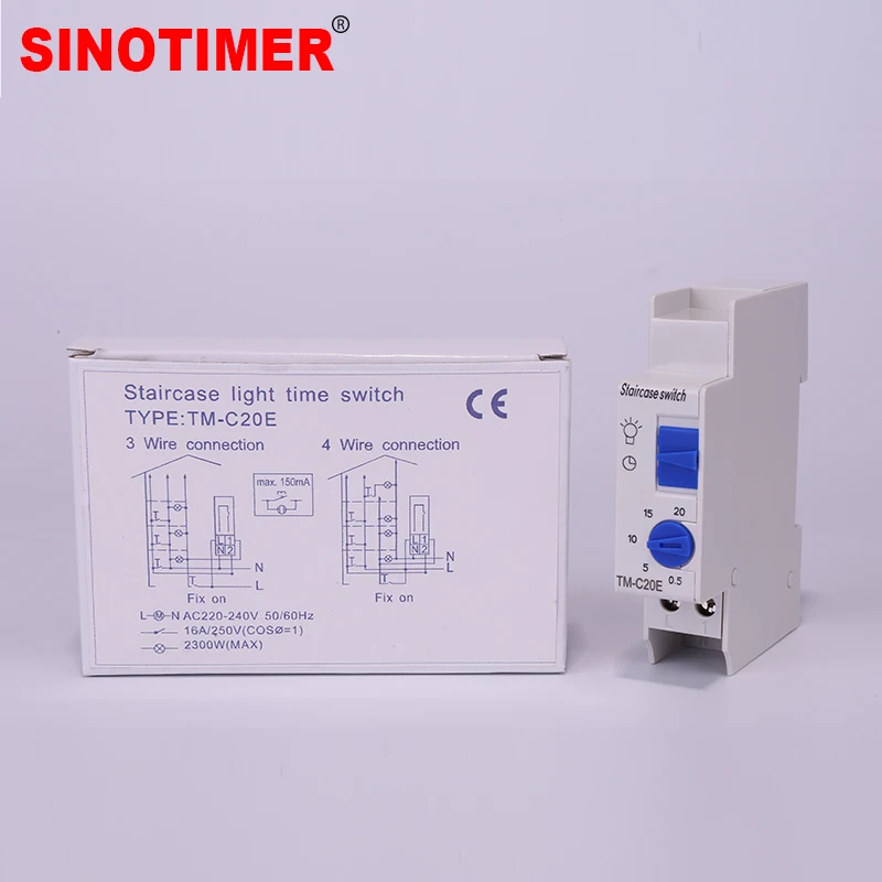 7 Minutes 20 Minutes 230VAC DIN Rail Staircase Time Switch for Staircase Lighting Controls