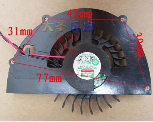 Oryginalny NV MGA6012YF-O15 12V 0.37A odległość otworu 42*39*77*31mm 2 drutu grafiki wentylator
