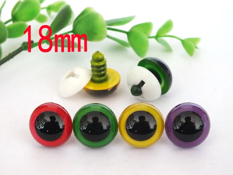 New 40Pcs 18mm Plastic Safety Eyes For Bear Doll Animal Puppet Crafts 4 Colors