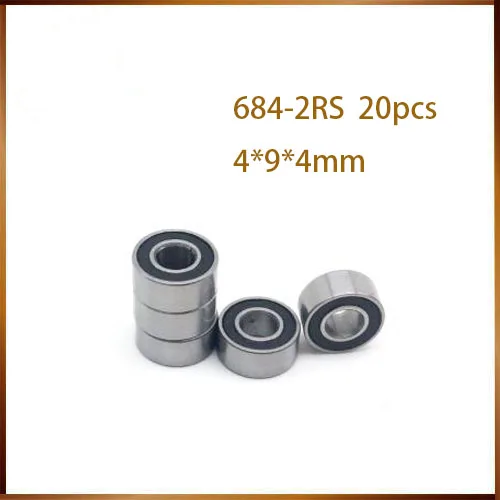 

684 684-2RS 20pcs 684RS deep groove ball bearing 4x9x4mm miniature bearing 4*9*4mm