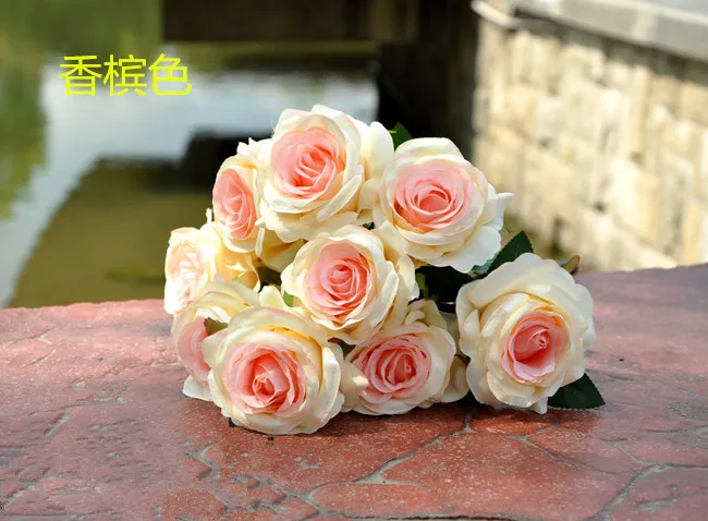 Factory outlets] France rose silk flower artificial flowers simulation flower factory opened housewarming wedding with flowers