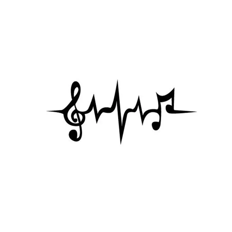 Heartbeat wall decal music notation painted wall car laptop art decor sticker free shipiing