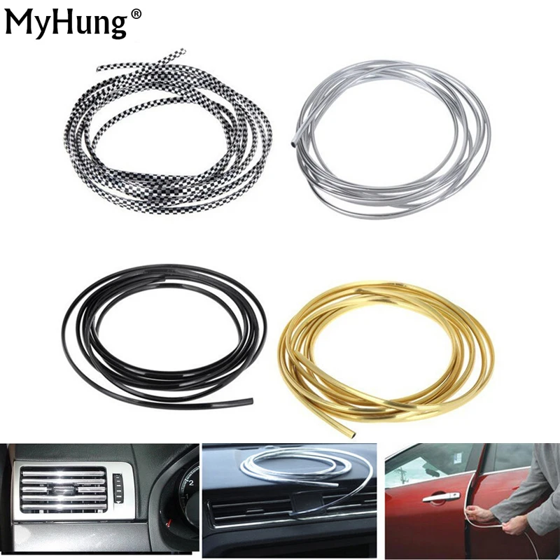 

New 4M/Lot(Volume) DIY Car Interior Air Conditioner Outlet Vent Grille Chrome Decoration Strip 4 colors car styling Accessories