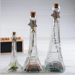 1PC Paris Eiffel Tower glass bottle drift bottles lucky stars Wishing bottle glass tower JL 063