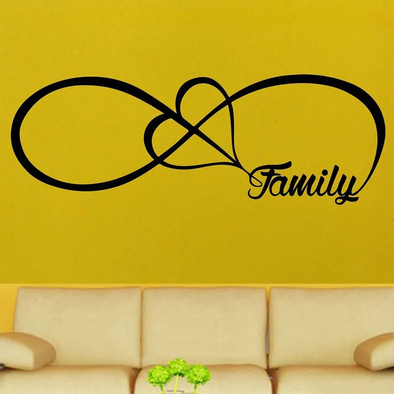 POOMOO Wall Decor Personalized Infinity Symbol LOVE Bedroom Wall Decal Quotes Vinyl Wall Sticker Home Decor