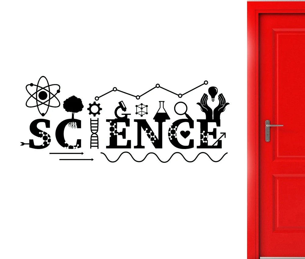 Science Wall Decal for Children's Bedroom Education School Vinyl Wall Stickers Chemistry Art Mural Wall Classroom Decor  D780