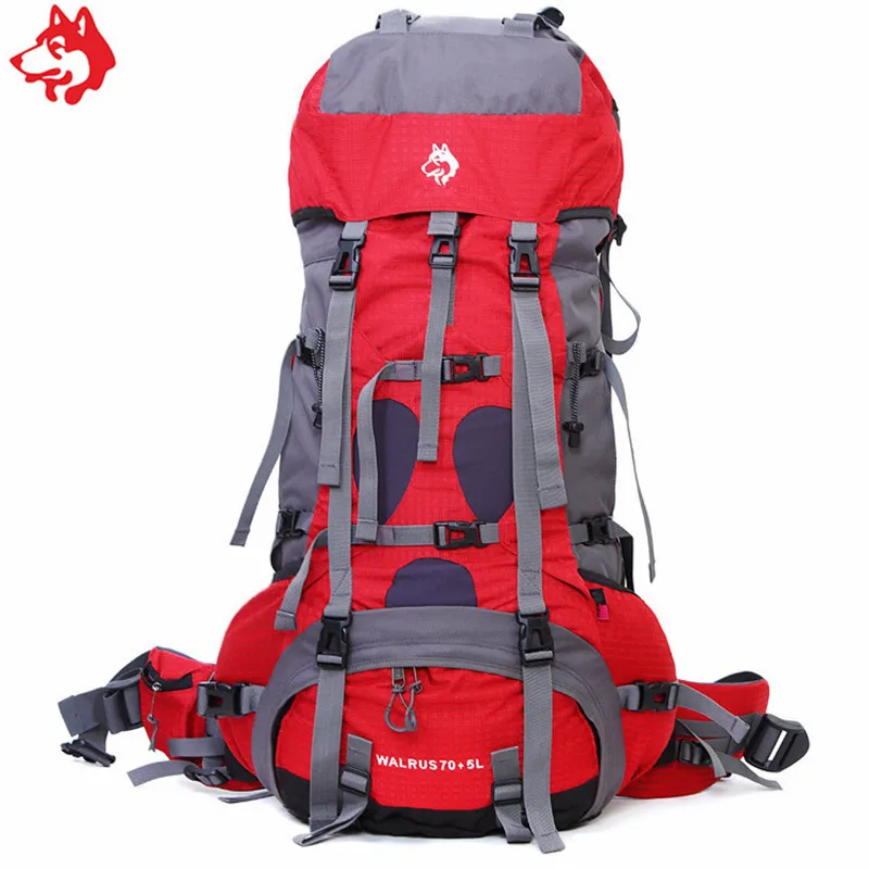 

High Quality 75L Red/Blue/Yellow outdoor sport bag store Travelling Hiking Camping trekking bag 75L Backpack