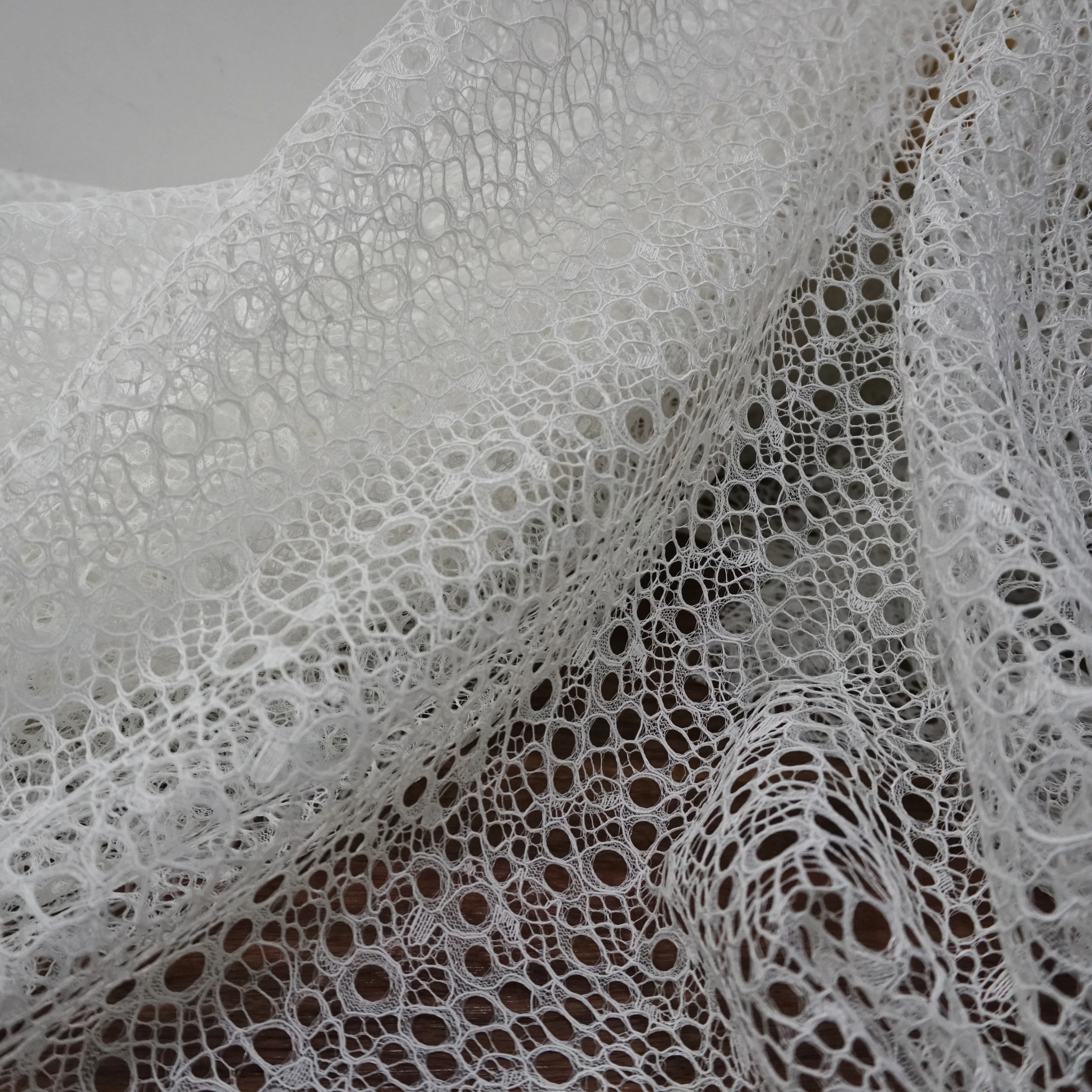 1 Yard girls dress sewing lace material Hollow out lace fabric delicate small cording soft lace Nude, Off white color in stock!